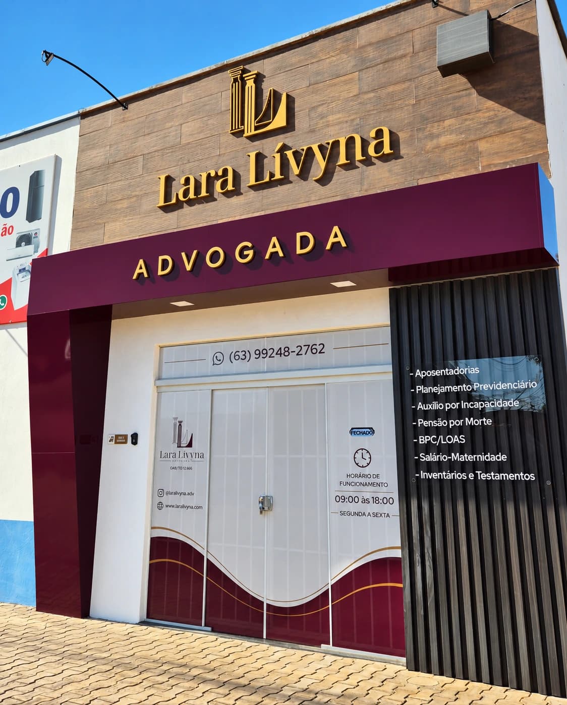 Fachada do escritório Lara Lívyna Advogada em Paraíso do Tocantins