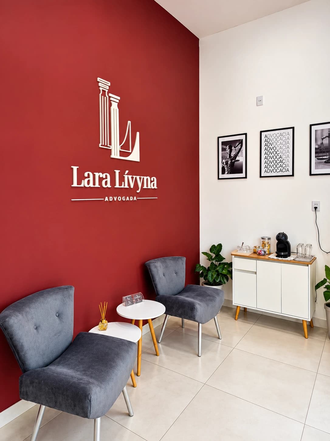 Recepção do escritório Lara Lívyna